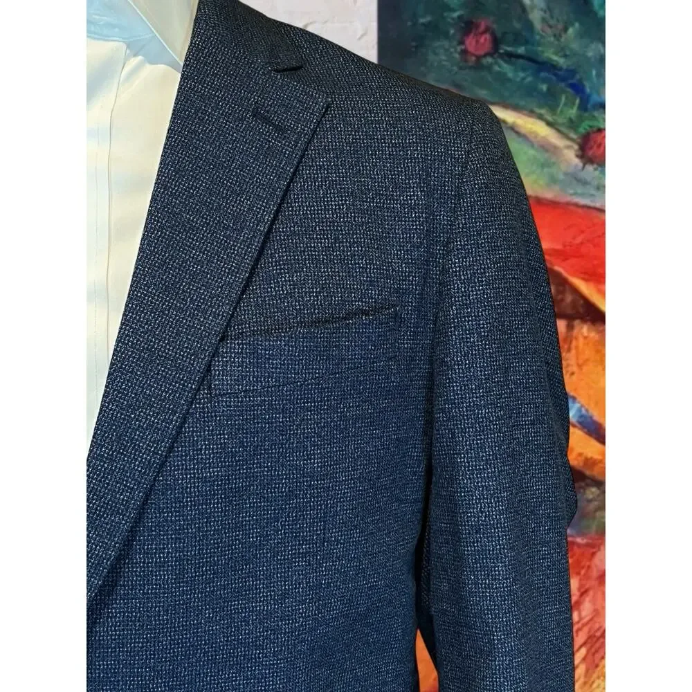 Joseph Abboud 44R XXL Blue Cotton Casual Blazer Sport Jacket Unlined Weekender